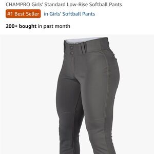 Champro Girls XL Softball Pants Graphite